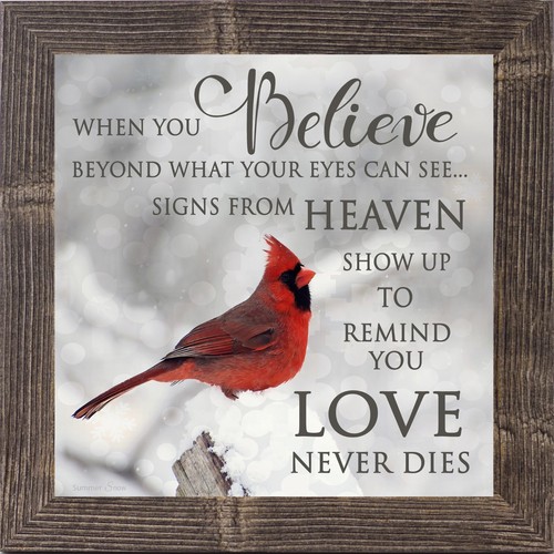 “When You Believe” – Framed Cardinal Sympathy Art by Summer Snow - Picture 6 of 22