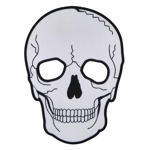 Backpatch #46 - Calavera Grande Blanco Parche Espalda Parche Motociclista 15,3 x 20,8 cm - Imagen 1 de 7