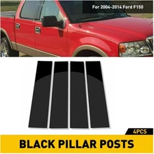 Black Car Window Pillar Posts Sticker B Pillar Kit 4Pcs For 2004-2014 Ford F-150