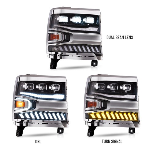 VLAND LED Headlights for Chevrolet Silverado 1500 2016-2018 Sequential Turn sig - Picture 16 of 19