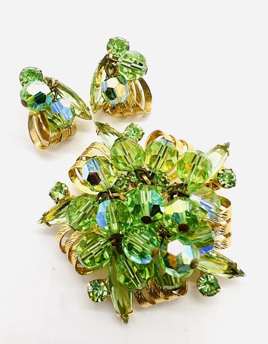 Pendientes broche cha cha diamantes de imitación verde brillante JULIANA Delizza Elster UG Demi - Imagen 8 de 13