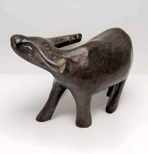 Vintage Iron Wood Water Buffalo Figurine Asian Sculpture Hand Carved Ironwood KV - Picture 1 of 7