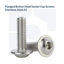 M6 x 20MM FLANGED BUTTON HEAD SCREWS ALLEN SOCKET BOLTS A2 STAINLESS STEEL