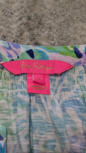 Lilly Pulitzer Essie Bluse Damen klein gesmokte Schale eines Party Tanks - Bild 3 von 4