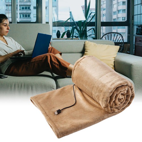 USB Electric Heated Blanket Fleece Portable Heated Throw Winter Warm Shawl UK - Picture 11 of 15