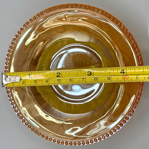 VTG Marigold Carnival Glass Fruit / Dessert Bowls – Iris & Herringbone Pattern - Picture 6 of 8