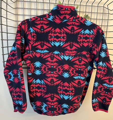 Patagonia Synchilla Sweater Fleece Pullover Aztec Youth Size Medium Pink/Blue - Picture 4 of 7