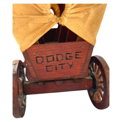 Conestoga Dodge City Covered Wagon Wooden Handmade Pioneer Model Western Decor - Picture 5 of 13
