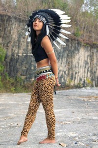 Dark Blue Rooster ADJUSTABLE Feather Headdress Native American Indian Style
