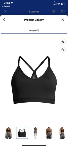 GIRL'S SIZE XS 2 ATHLETIC WORKS SPORTS BRAS Moisture Wicking Light Padding Blk - Picture 1 of 4