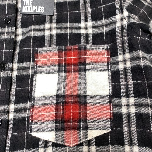 The Kooples Button-Up Shirt Size 3 Women's 12 Plaid Check Overshirt Flannel BNWT - Picture 2 of 15