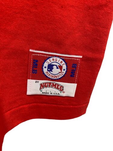 Vintage Philadelphia Phillies 90s Nutmeg Made In USA MLB Shirt Red Large NWT - Picture 4 of 9