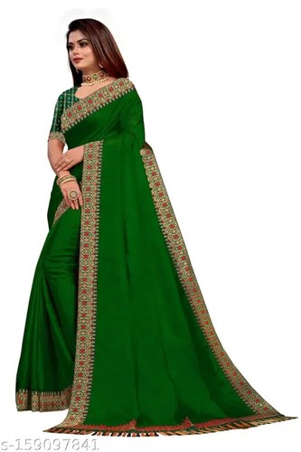 Women's Dola Silk Saree with Running Blouse - Picture 13 of 19