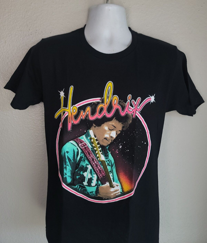T-shirt uomo JIMI HENDRIX - taglia small musica chitarra rock -100% cotone NERA NUOVA - Foto 3 di 4