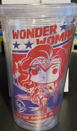 Funko Wonder Woman Tumbler Cup with Straw Legion of Collectors exclusive w/ box - Picture 4 of 4