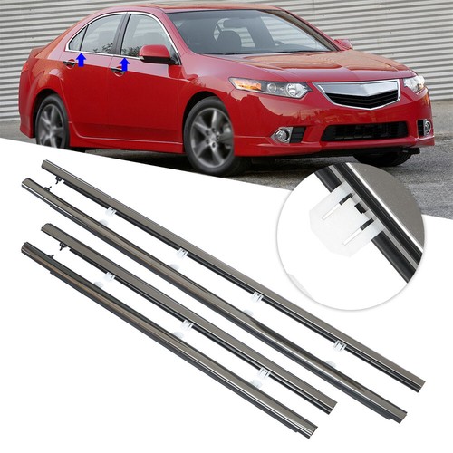 Chrome Outside Window Moulding Weatherstrip Seal Belt For 2009-2014 Acura TSX - Picture 10 of 11