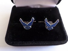 U.S MILITARY AIR FORCE WINGS LOGO CUFFLINKS WITH JEWELRY BOX 1 SET CUFF LINKS