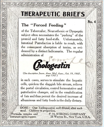 1909 Zwangsernährung Therapeutisch Chologestin Quacksalber Medizin Postkarte FH Strong C6 - Bild 2 von 2