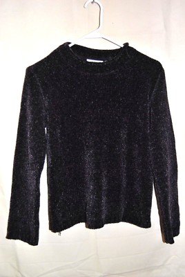 Women's CROFT & BARROW Purple w Multi Color Flecks Chenille Sweater Size PS