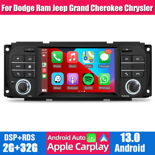 Android 13 Apple Carplay Car Radio BT Stereo For Jeep Grand Cherokee 1999-2004