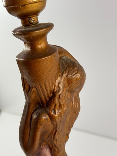 Vintage Plaster Art Nouveau Woman Pinup Woman Table Lamp NICE untested - Picture 14 of 23