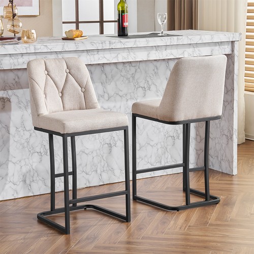 Set of 2 Modern Bar Stools Bar Chairs Counter Height Dining Chair for Kitchen - Picture 6 of 48