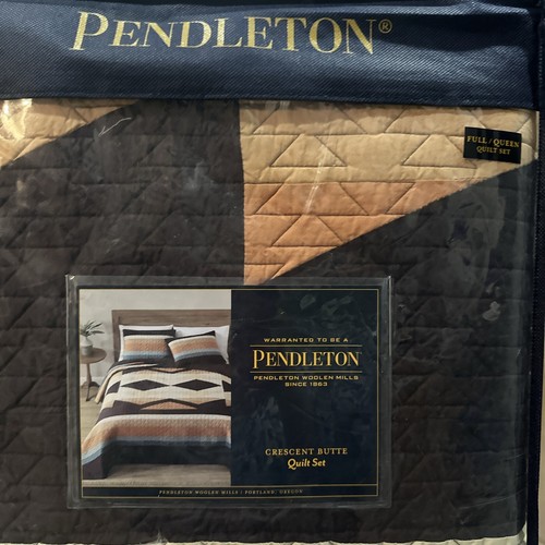 PENDLETON CRESCENT BUTTE 3pc F/Q QUILT 100% COTTON NIP SOUTHWEST MULTI COLOR NIP - Picture 5 of 12
