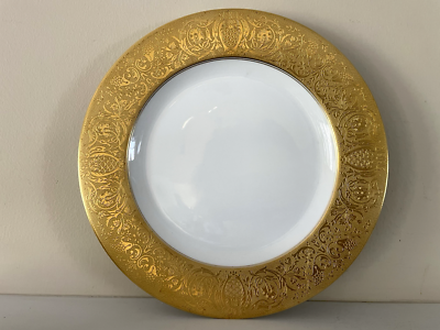 #ad #ad BLACK KNIGHT ENCRUSTED HEAVY GOLD DINNER PLATE 12Available $39.00