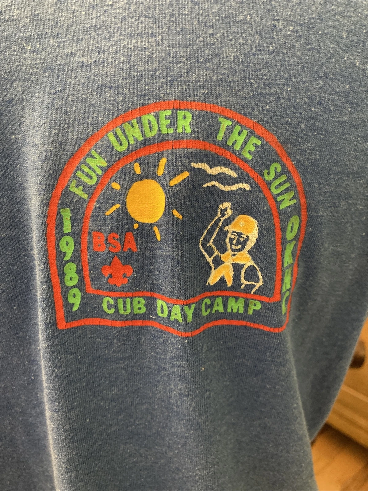 1989 Fun Under The Sun OKHC Cub Day Camp Size L Vintage T Shirt