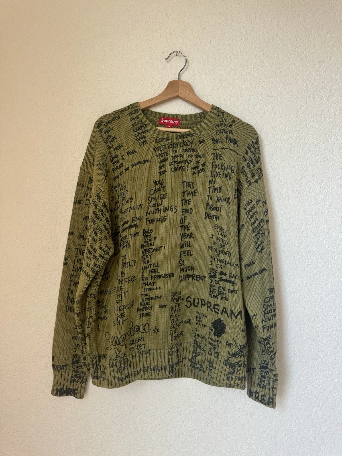 Supreme 23SS Gonz Poems Pull Gons Tout Motif Tricot Poésie Homme M Neuf