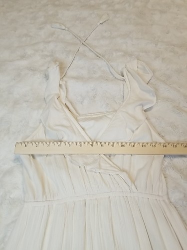 Mossimo Beige Cream Lace Tiered Dress Size XS Cottagecore Bohemian Maxi Fairy - Picture 11 of 17