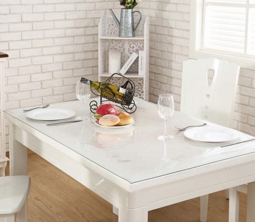NECAUX Custom Multisize 1.5mm Thick Clear PVC Table Cover Protector - 19 x 36 In - Picture 8 of 9