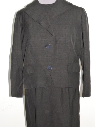 1960's Shantung Dress Suit w Matching Jacket MED w- 29 1/4 - Picture 5 of 8