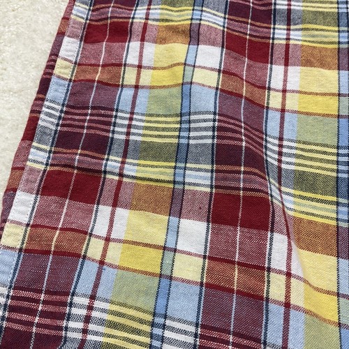 Gap Kids Boys Size L Multicolor Plaid Short Sleeve Button Up Shirt Linen Blend  - Picture 12 of 14