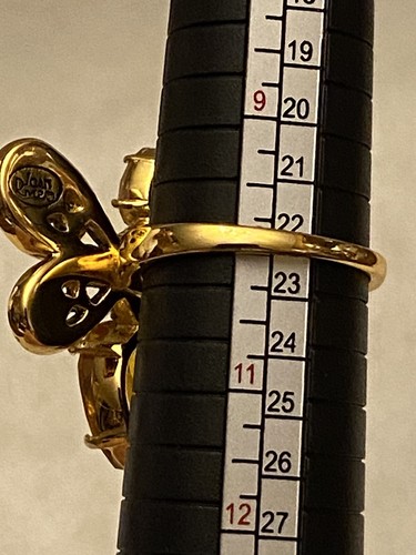 Stunning JOAN RIVERS Classic Golden Crystal Gemstone BEE Statement Ring Size 10 - Picture 6 of 8