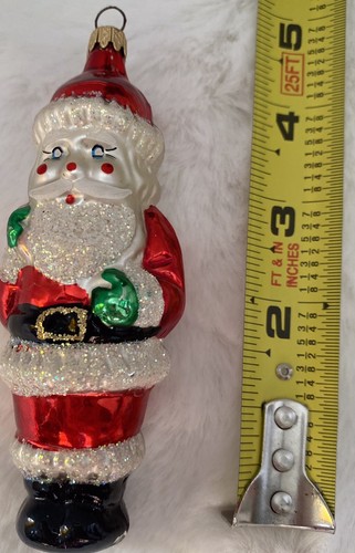 Adorno soplado de vidrio de Papá Noel árbol de vacaciones Navidad - Imagen 3 de 7