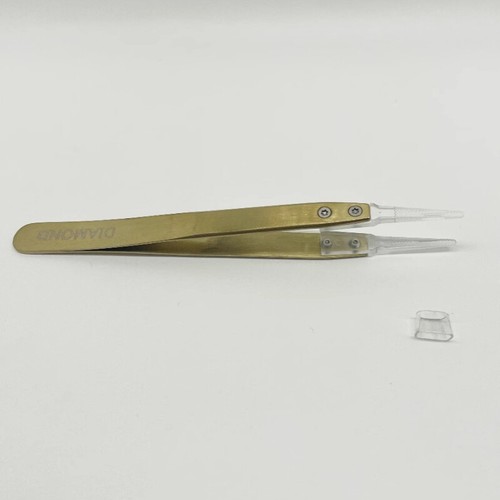 13CM Achromatic Gemstone Tweezers Transparent Plastic Head Soft Grooved - Picture 16 of 17