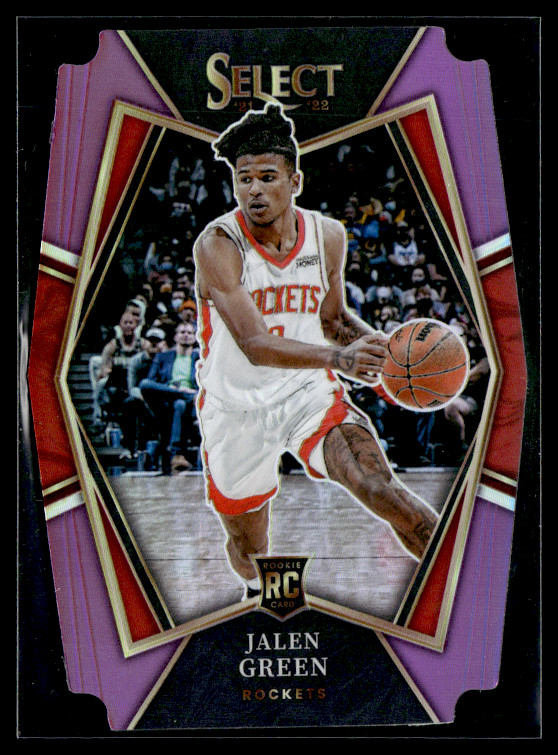 JALEN GREEN 2021-22 PANINI SELECT #190 ROOKIE DIE-CUT PURPLE PRIZM 35/99 RC