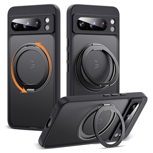 Rubber Case Mag Safe Ring Stand Cover For Google Pixel 9 Pro Screen Protector - Picture 2 of 19