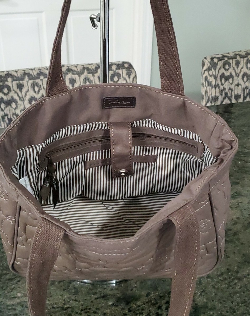Thirty One Brown Quilted Poppy Demi Purse Handbag