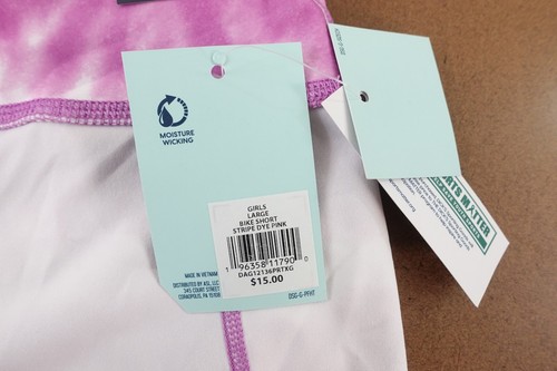 DSG Girls Large (14) Purple Tie Dye Mid Rise Performance Bike Shorts NWT - Picture 7 of 12