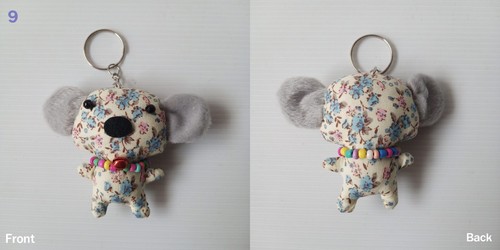 Llavero Koala Tela Hecho a Mano Patrón Único Peluche Dije Llavero Nº10 - Imagen 12 de 29