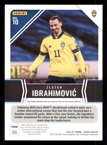 2021-22 Score FIFA Next Level Stats #10 Zlatan Ibrahimovic - Picture 2 of 2