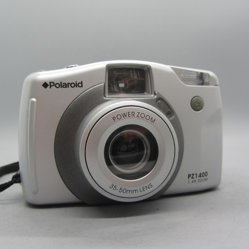 Polaroid Power Zoom PZ1400 35mm Film Point and Shoot Camera Silver Tested
