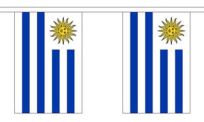 URUGUAY 3 METER WIMPELKETTE 10 FAHNEN Flagge 3M URUGUAYISCH SÜDAMERIKA
