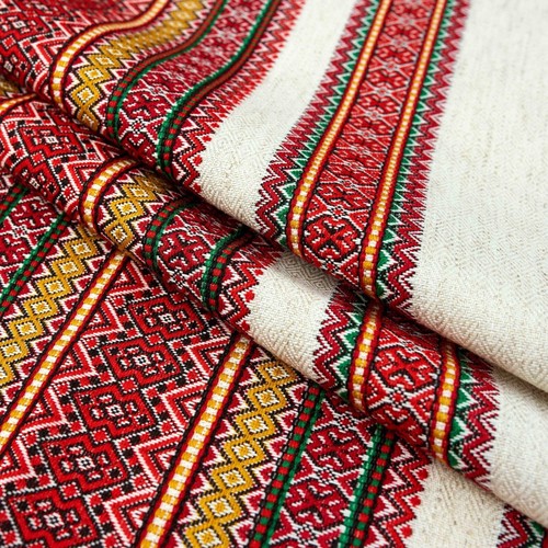 Tischdecke Deko Ukrainische Ornament Hochzeit Rustikal Deko Grau Rot Grün - Bild 1 von 6