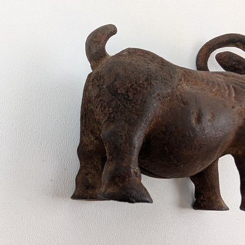 Vtg Antique Cast Iron Billy Goat Flat Head Screw Coin Piggy Bank Figurine - Picture 16 of 19