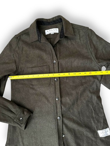ANIAN Naturally Technical Button Shirt Jacket Shacket Wool Nylon Green Sz Small - Picture 4 of 7