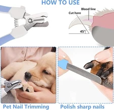 Dog Nail Trimmers  Cat Nail Clippers and Trimmers Blue Quick Safety