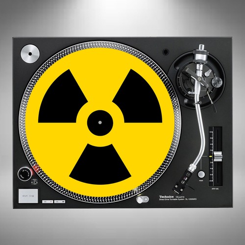 Radioactive 12" DJ Slipmats Turntable Disc Jockey Slipmat Pair or Single - Picture 3 of 3